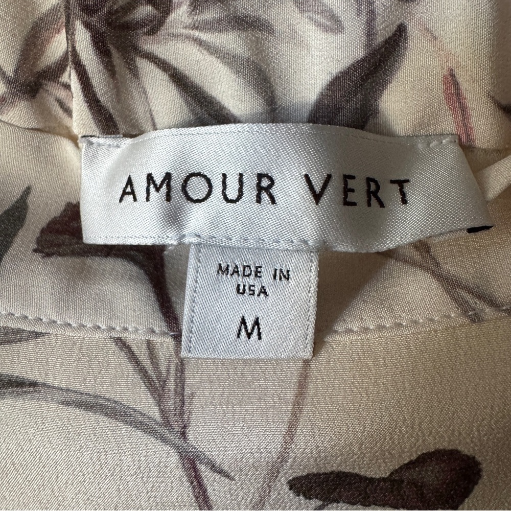 100% Silk Amour Vert Botanical Midi Skirt - Picture 5 of 10